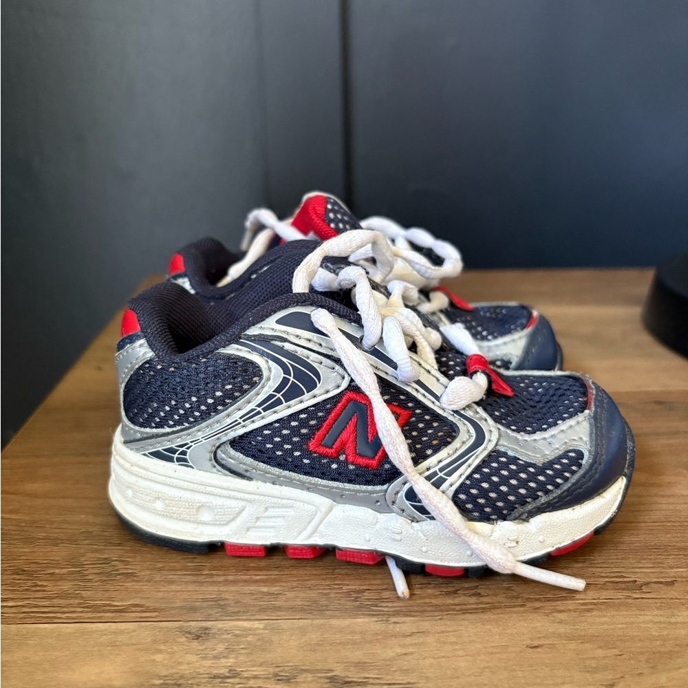 Kids Navy and Red New Balance Shoes